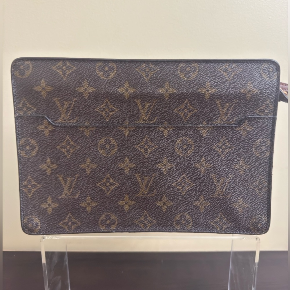 Louis Vuitton Monogram Pochette Homme Clutch Bag Authentic - Picture 1 of 10